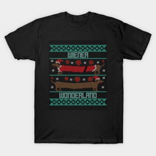 Wiener Wonderland dachshund dog Christmas T-Shirt